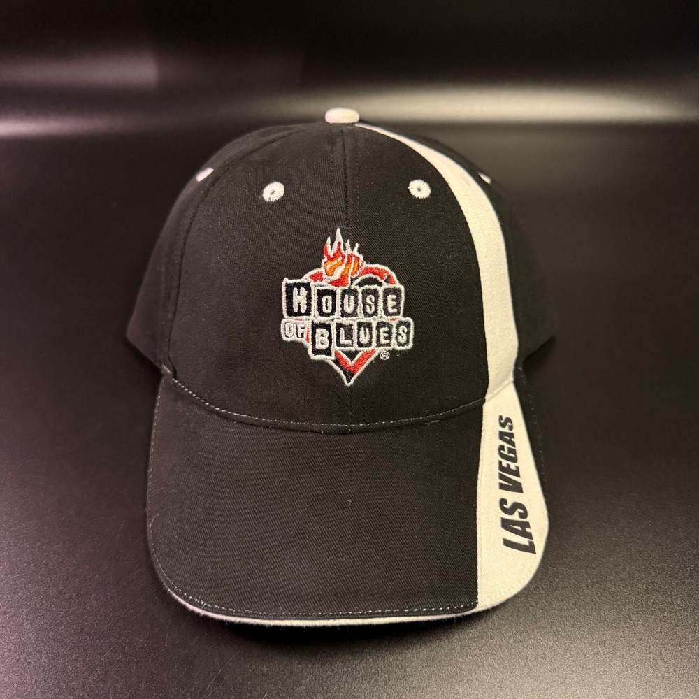 House of Blues Las Vegas Logo Black White Cotton Baseball Cap‎ Mens Womens OSFM